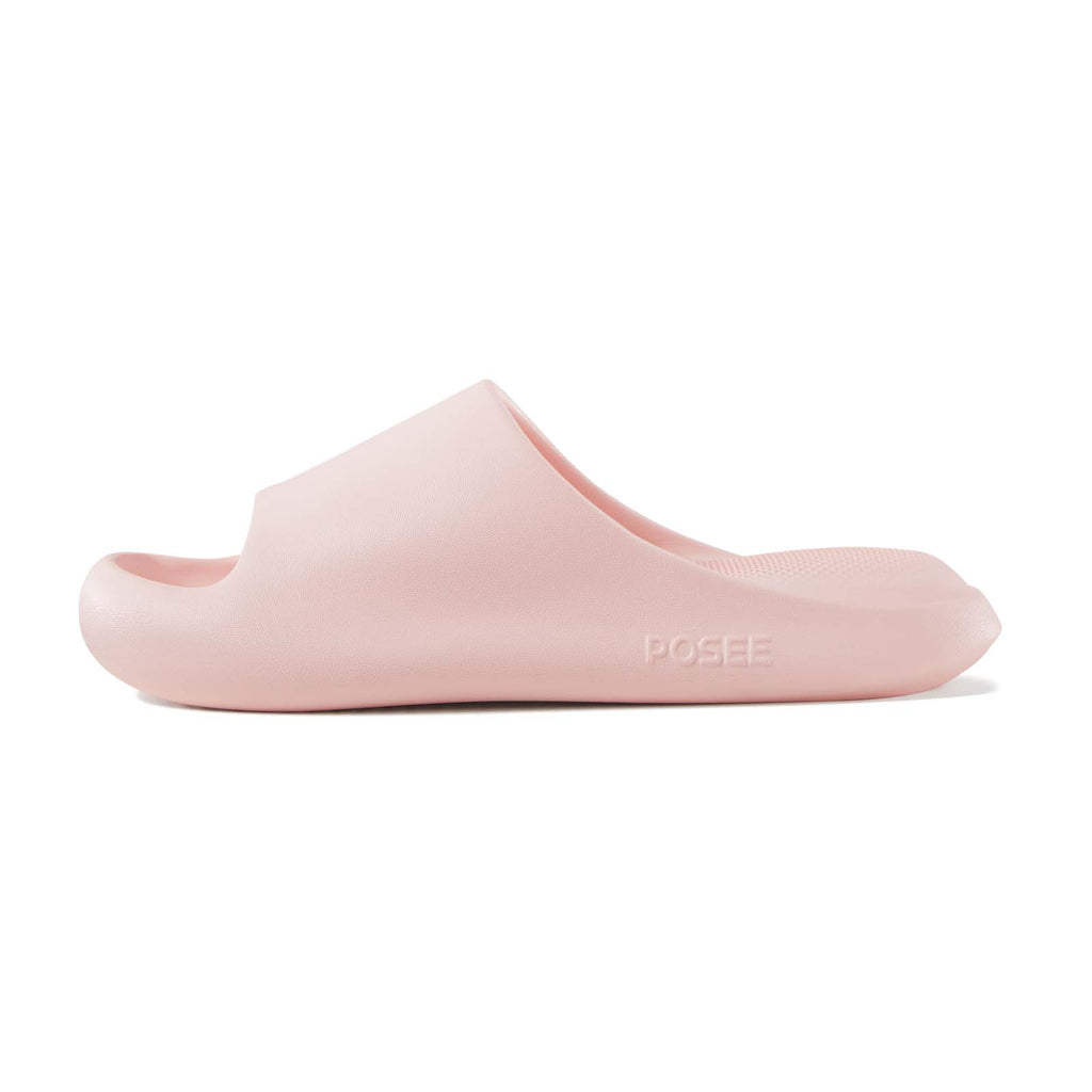 Pink heel support women's pillow slides 
